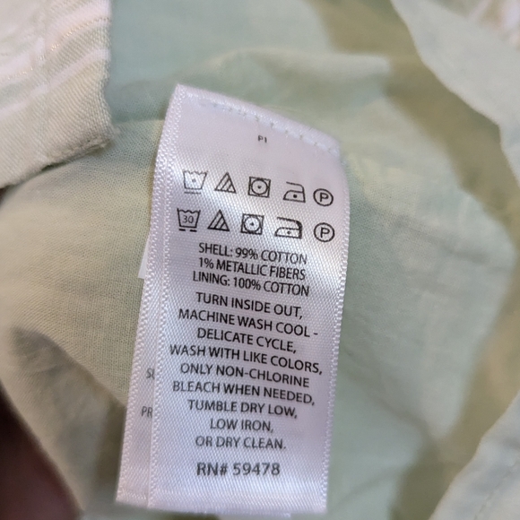 Max Studios toddler striped sage dress with collar, tie belt & buttons 4T - Picture 2 of 6